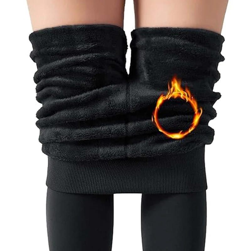 

Winter Leggings Women Warm Tights Fleece Velvet Pantyhose Stockings High Waist Thermal Leggins Stretchy Insulated Pants Leggings