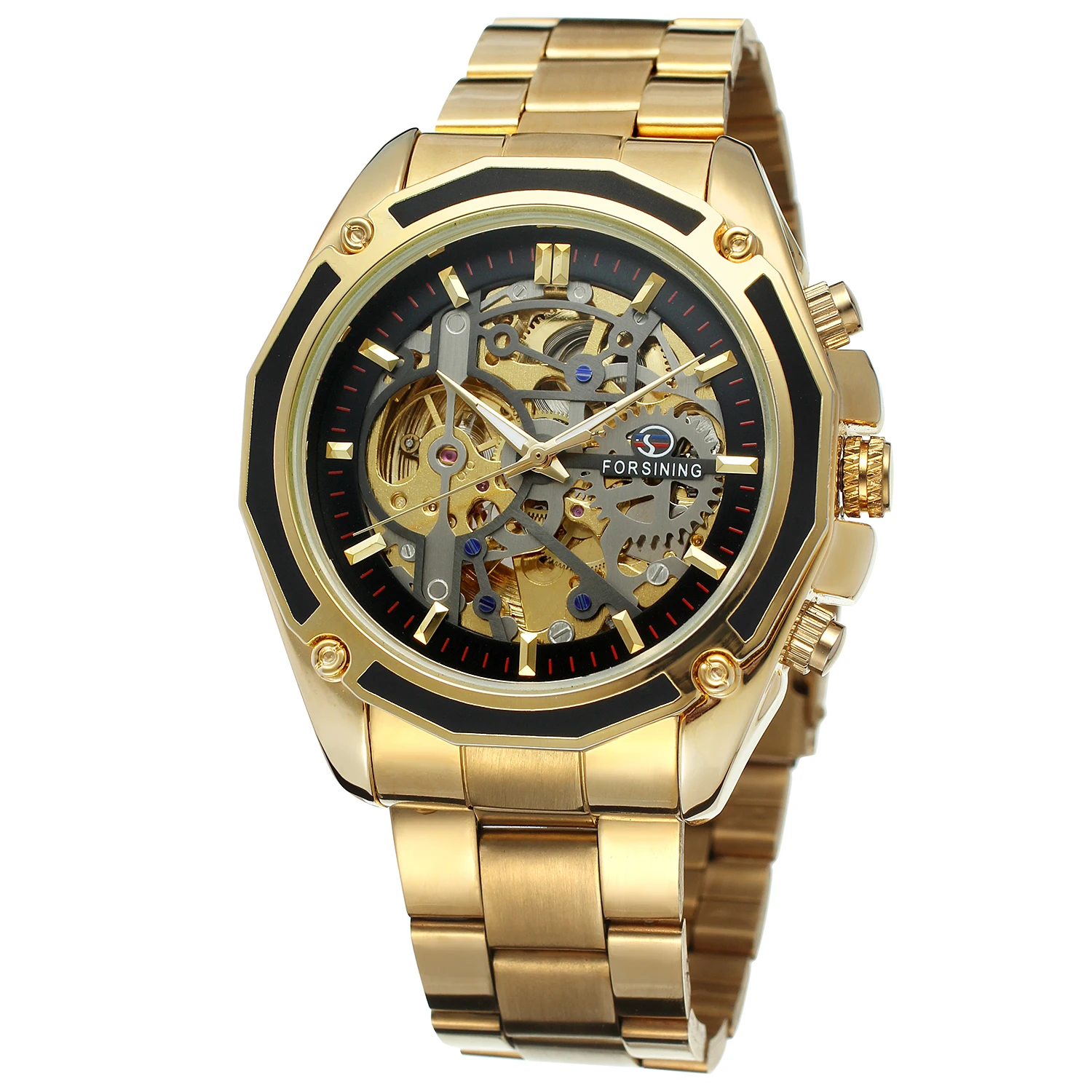 

FORSINING Automatic Mechanical Men Wristwatch Military Sport Male Clock Top Brand Luxury Stainless Steel Skeleton Man Watch