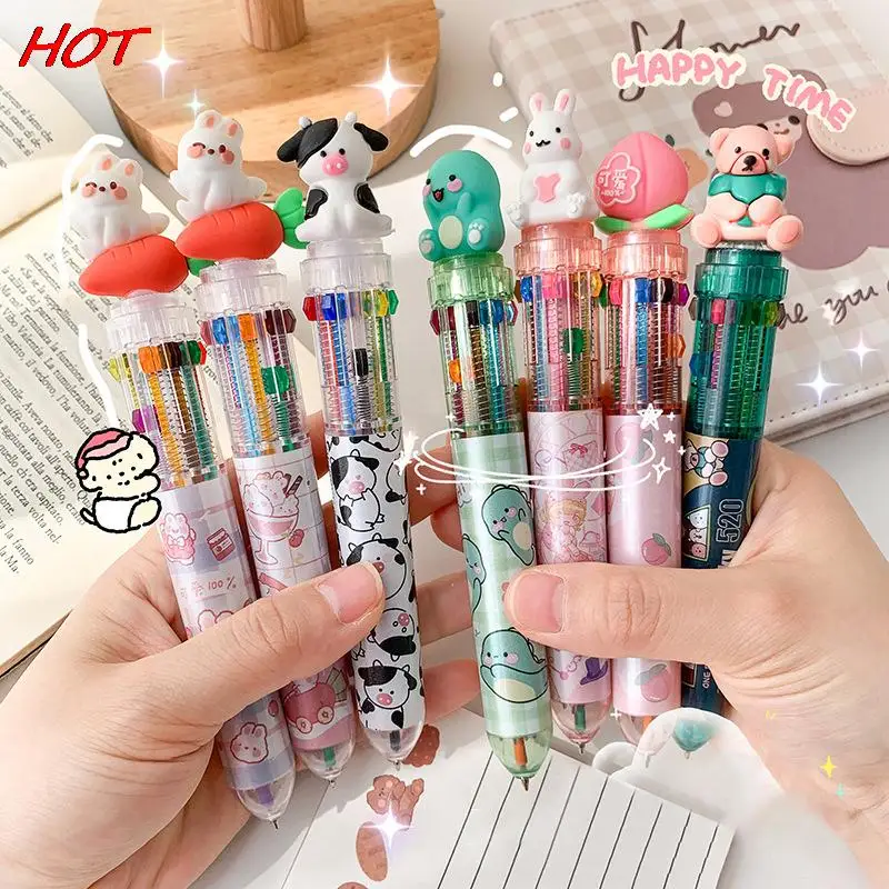 10 Colors Cartoon Cute Animal Ballpoint Pens Cute School Office Writing Supplies Cow Peach Multicolored Pens Colorful Refill
10 Colors Cartoon Cute Animal Ballpoint Pens Cute School Office Writing Supplies Cow Peach Multicolored Pens Colorful Refill
