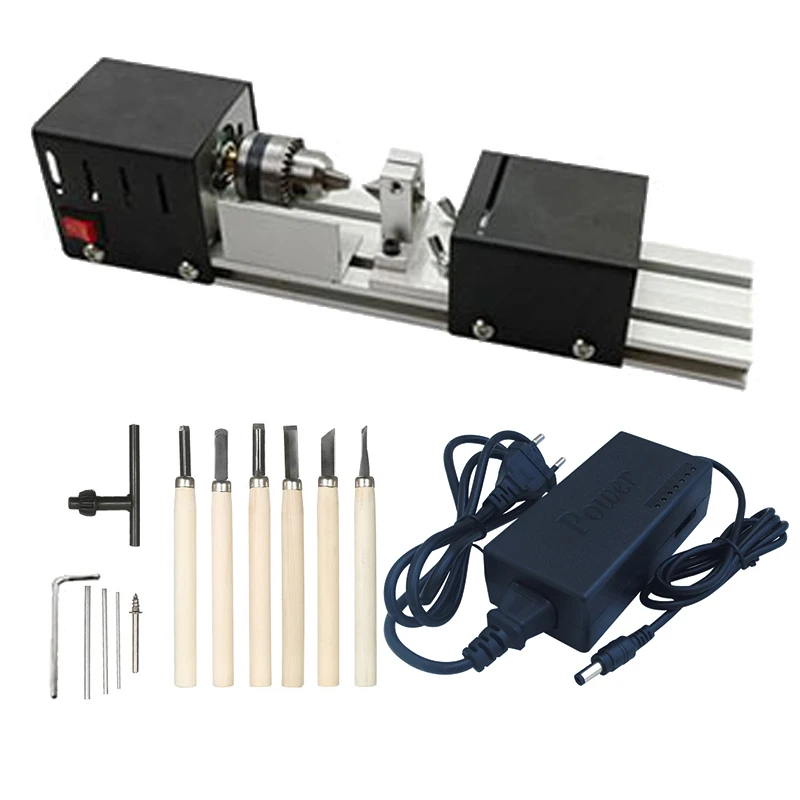 96W Mini Wood Lathe Machine DIY Woodworking Miniature Buddha Pearl Lathe Grinding Polishing Beads Wood Drill Rotary Tool 12-24V
96W Mini Wood Lathe Machine DIY Woodworking Miniature Buddha Pearl Lathe Grinding Polishing Beads Wood Drill Rotary Tool 12-24V