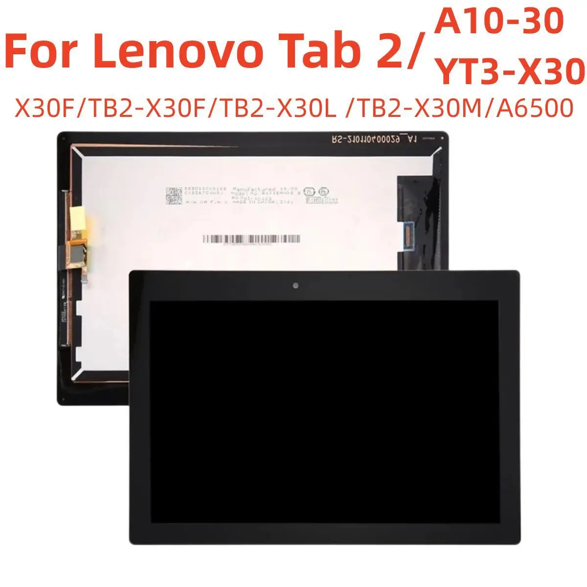 

10.1" LCD For Lenovo Tab 2 A10-30 YT3-X30 X30F TB2-X30F tb2-x30l tb2-x30m a6500 Display Panel Touch Screen Digitizer with frame