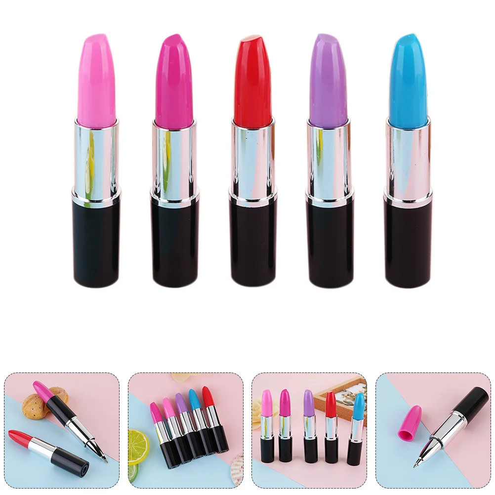 

15 Pcs Ballpoint Pen Pens Creative Sign Ball-Point Lipstick Signing Shape Plastic Miss Students