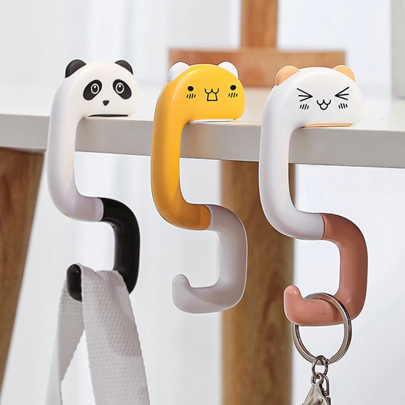 

Cute Animal Purse Bags Hooks Travel Portable Car Hanging Hanger Desktop Decoration Holder Keys Handbag Hooks Office Table Hanger
