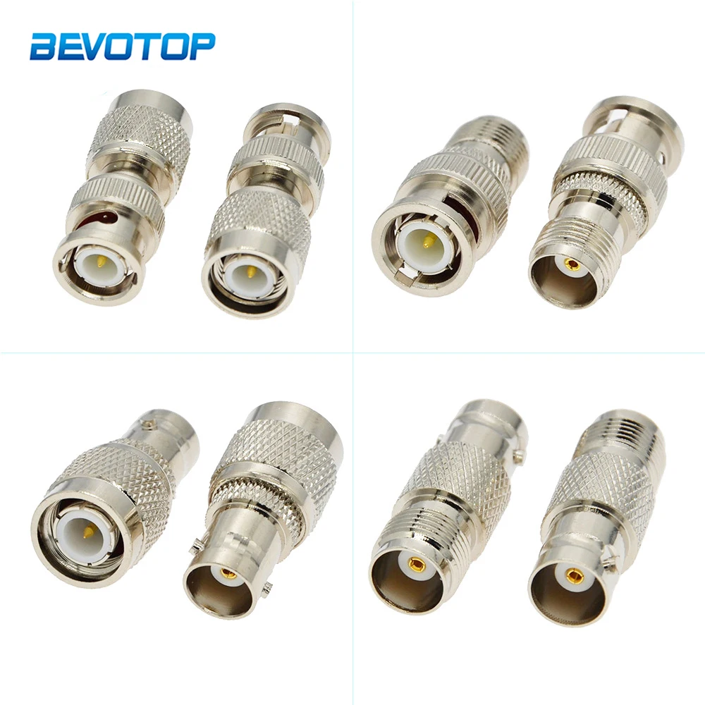 

2pcs BNC To TNC Connector 4 Types Male to Female & Female to Male Nickel Plated Brass Straight Coaxial RF Adapters