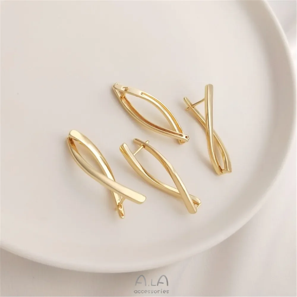 14K gold wrapped twisted Earrings Fashion light luxury Fish Shaped Earrings Handmade DIY Earrings Handmade material accessories
14K gold wrapped twisted Earrings Fashion light luxury Fish Shaped Earrings Handmade DIY Earrings Handmade material accessories