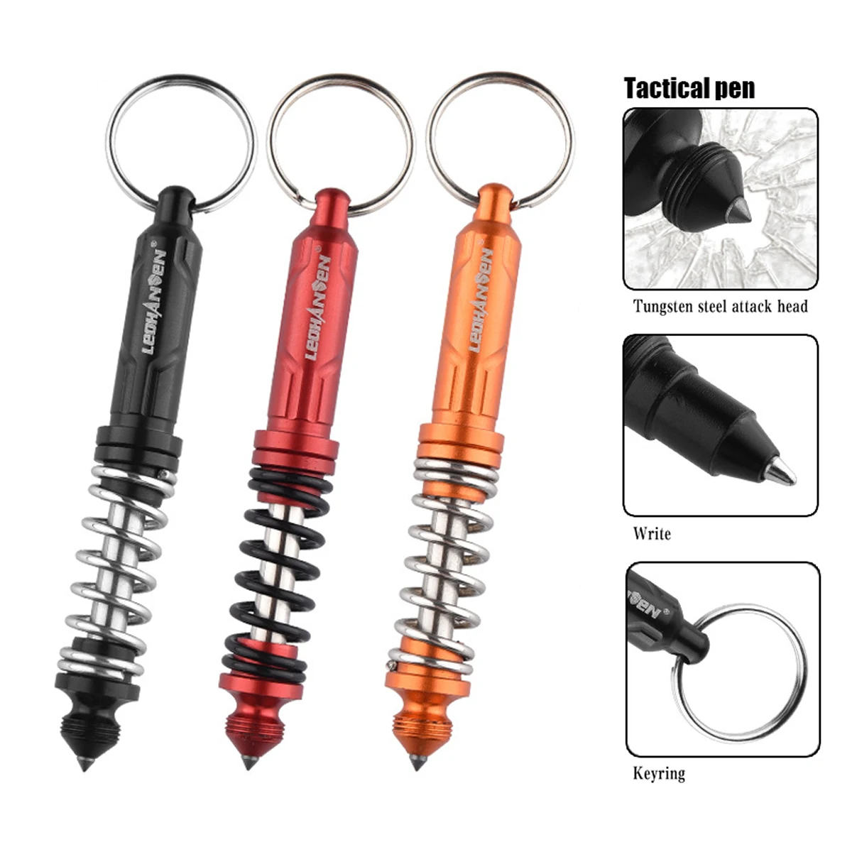 

New Spring Tactical Pen Tungsten Steel Self Defense Pen Tactical Survival Pens Multifunction Glass Breaker Security protect