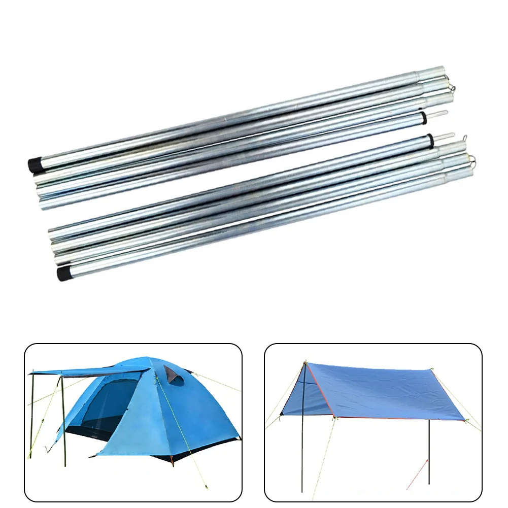 

2pcs/Set Outdoor Tent Canopy Poles 200*1.6cm Tent Canopy Support Rods Awning Frames Iron Camping Hiking Outdoor Tool Parts