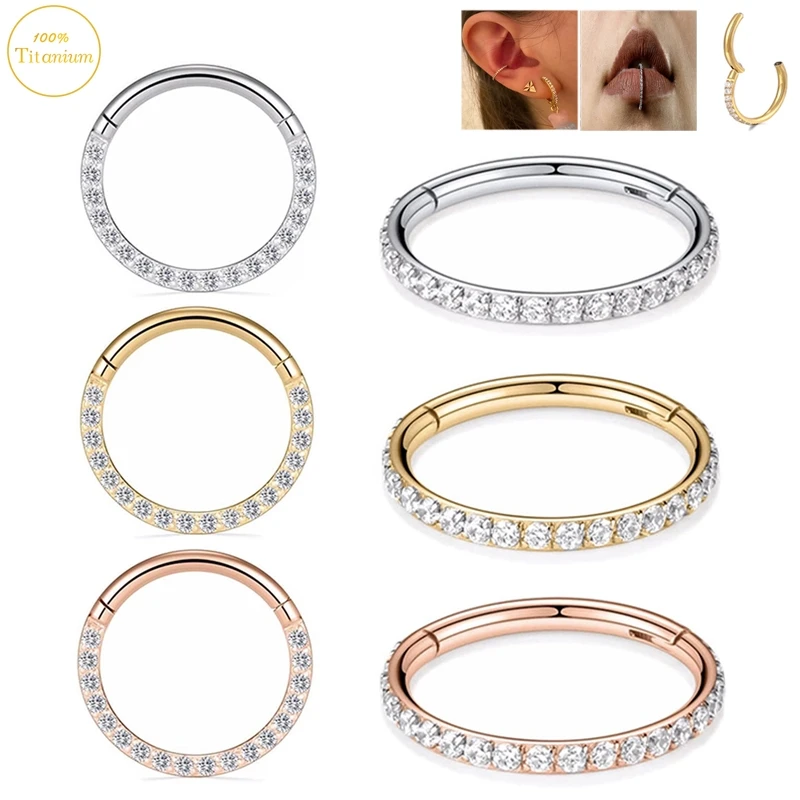 G23 Titanium Ear Piercing Earrings Zircon Hight Segment Clickers Septum Nasal Ring Cartilage Tragus Helix Lip Piercing Jewelry
G23 Titanium Ear Piercing Earrings Zircon Hight Segment Clickers Septum Nasal Ring Cartilage Tragus Helix Lip Piercing Jewelry