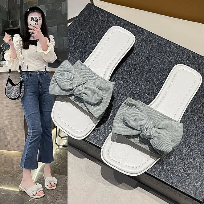 New Fashion Ladies Solid Color Bow Cloth Open Toe Casual Flat Slippers Womens Spa Slippers Valentines Slippers Women Plus Size
New Fashion Ladies Solid Color Bow Cloth Open Toe Casual Flat Slippers Womens Spa Slippers Valentines Slippers Women Plus Size