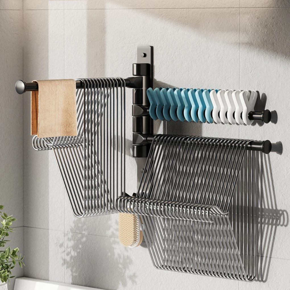 Bathroom Accessories Clothes Rack Organizer Wall Hanging Wall Household Balcony Folding Hook Rod Towel Rack Wholesale
Bathroom Accessories Clothes Rack Organizer Wall Hanging Wall Household Balcony Folding Hook Rod Towel Rack Wholesale