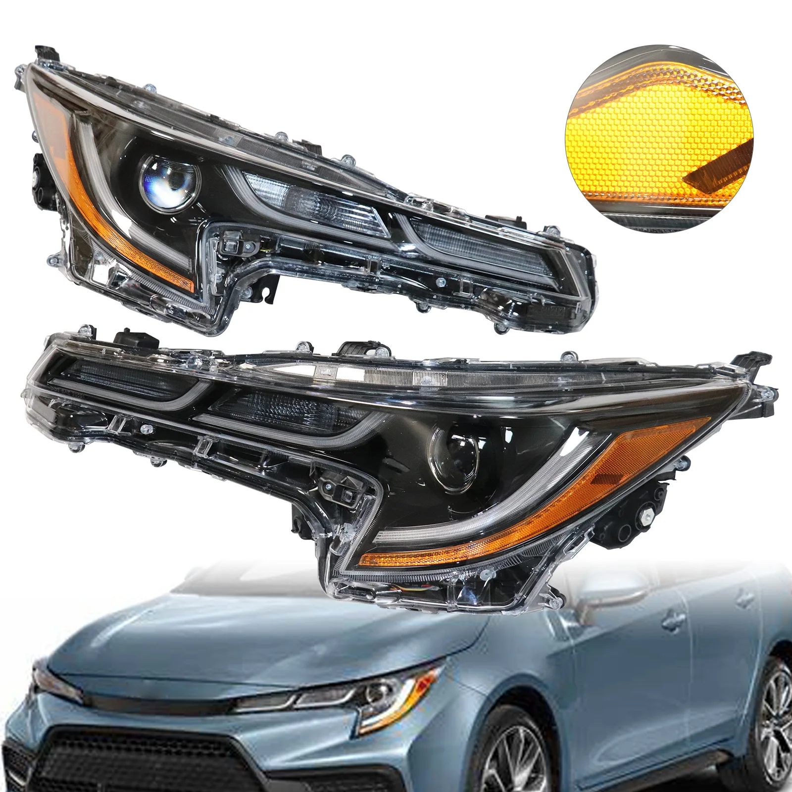 

Левые и правые фары головного света, лампы головного света для 2020-2021 Toyota Corolla SE XLE XSE, автомобильные аксессуары
