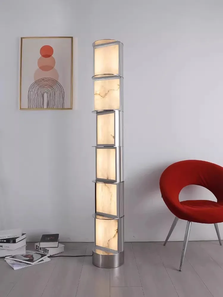 New designer floor lamp rotating high-end luxury stainless steel decoration marble floor lamp hotel lobby living room 
New designer floor lamp rotating high-end luxury stainless steel decoration marble floor lamp hotel lobby living room