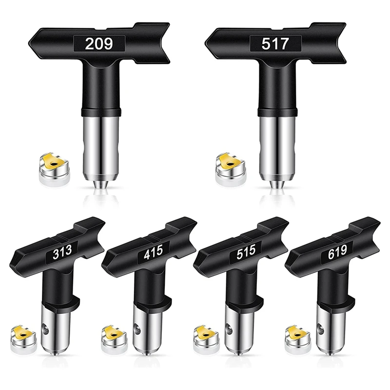 6Pcs Sprayer Tips With Seals, Reversible Air-Less Spray Tip Black, Air-Less Paint Sprayer Tips Parts For Most Spraying
6Pcs Sprayer Tips With Seals, Reversible Air-Less Spray Tip Black, Air-Less Paint Sprayer Tips Parts For Most Spraying