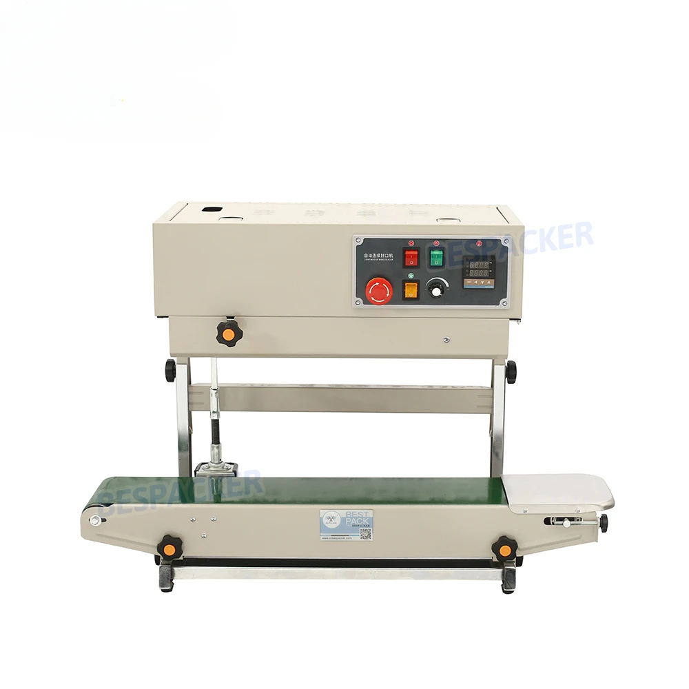 

Bespacker FR-880LW CE certified high quality Industrial continuous band sealer vertical style sealing machine