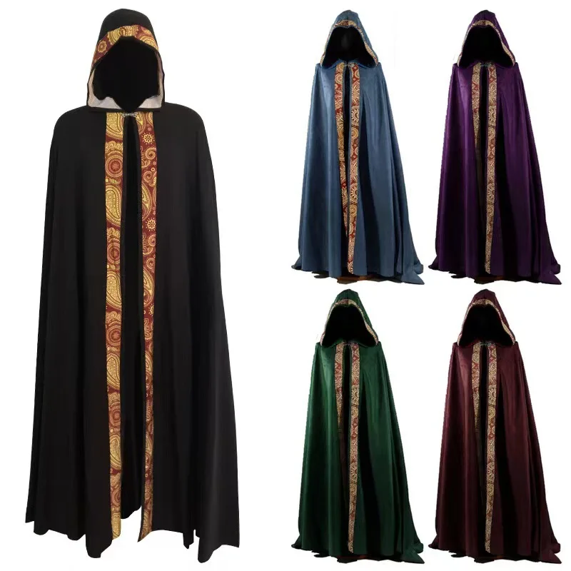 Medieval Vintage Gothic Hooded Cloak Coat Vampire Devil Wizard Cape Viking Robe Gown Men Party Cosplay Costume Halloween Cape
Medieval Vintage Gothic Hooded Cloak Coat Vampire Devil Wizard Cape Viking Robe Gown Men Party Cosplay Costume Halloween Cape