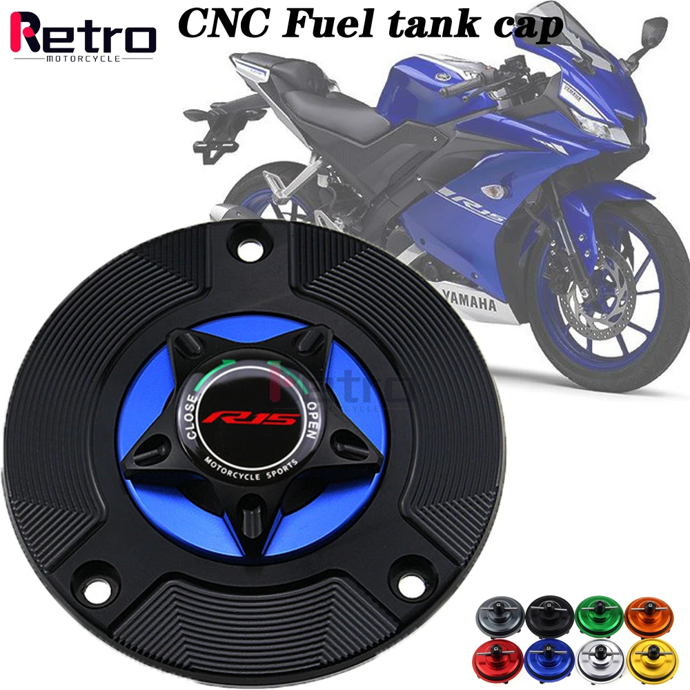 For YAMAHA YZF R15 V3 V3.0 VVA 2017 2018 2019 LOGO YZF-R3 Motorcycle Accessories Gas Fuel Tank Cap Cover CNC Aluminum
For YAMAHA YZF R15 V3 V3.0 VVA 2017 2018 2019 LOGO YZF-R3 Motorcycle Accessories Gas Fuel Tank Cap Cover CNC Aluminum