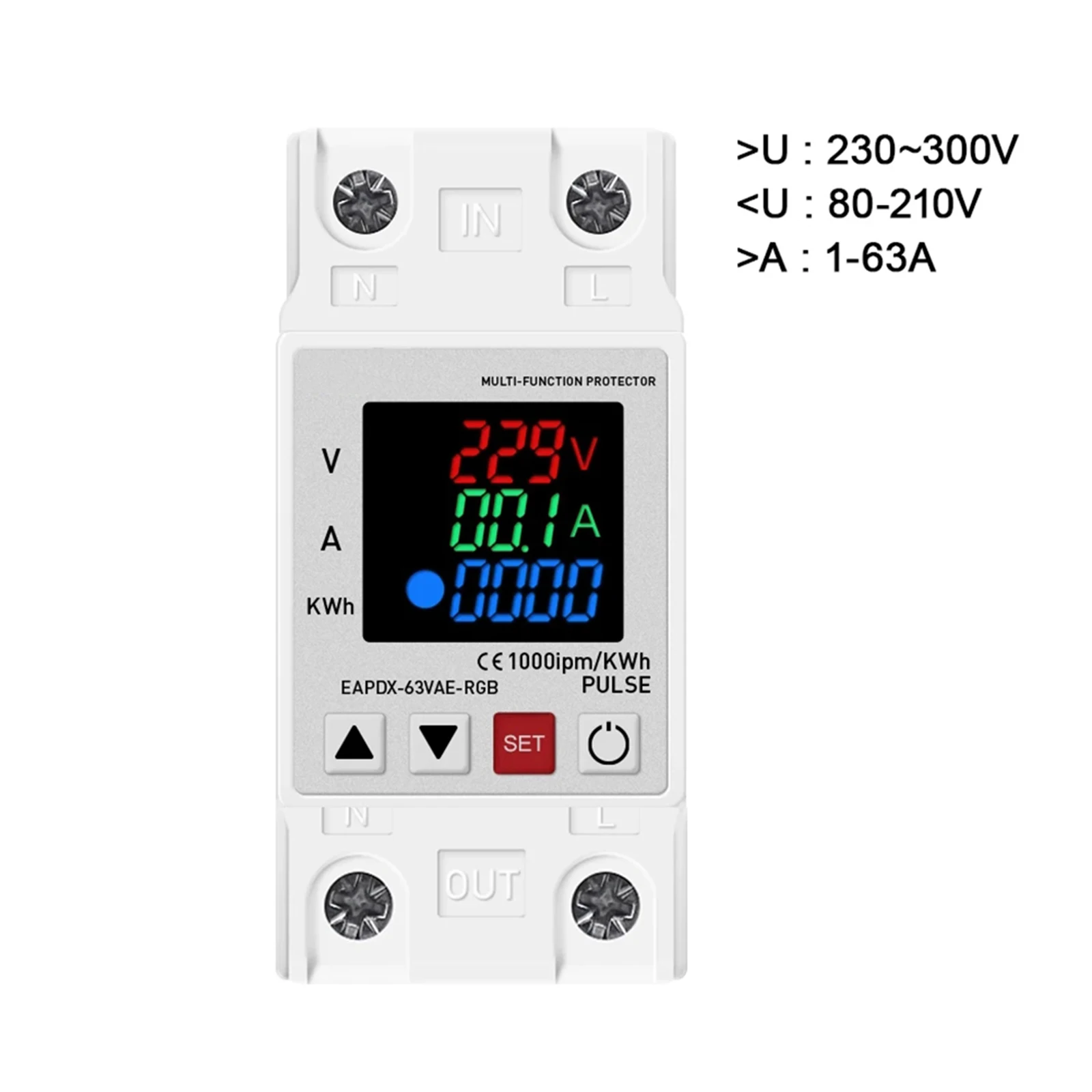 Display Protector Relay Current Protective 3IN1 Display Adjustable Current Current Protective Device Over Voltage
Display Protector Relay Current Protective 3IN1 Display Adjustable Current Current Protective Device Over Voltage