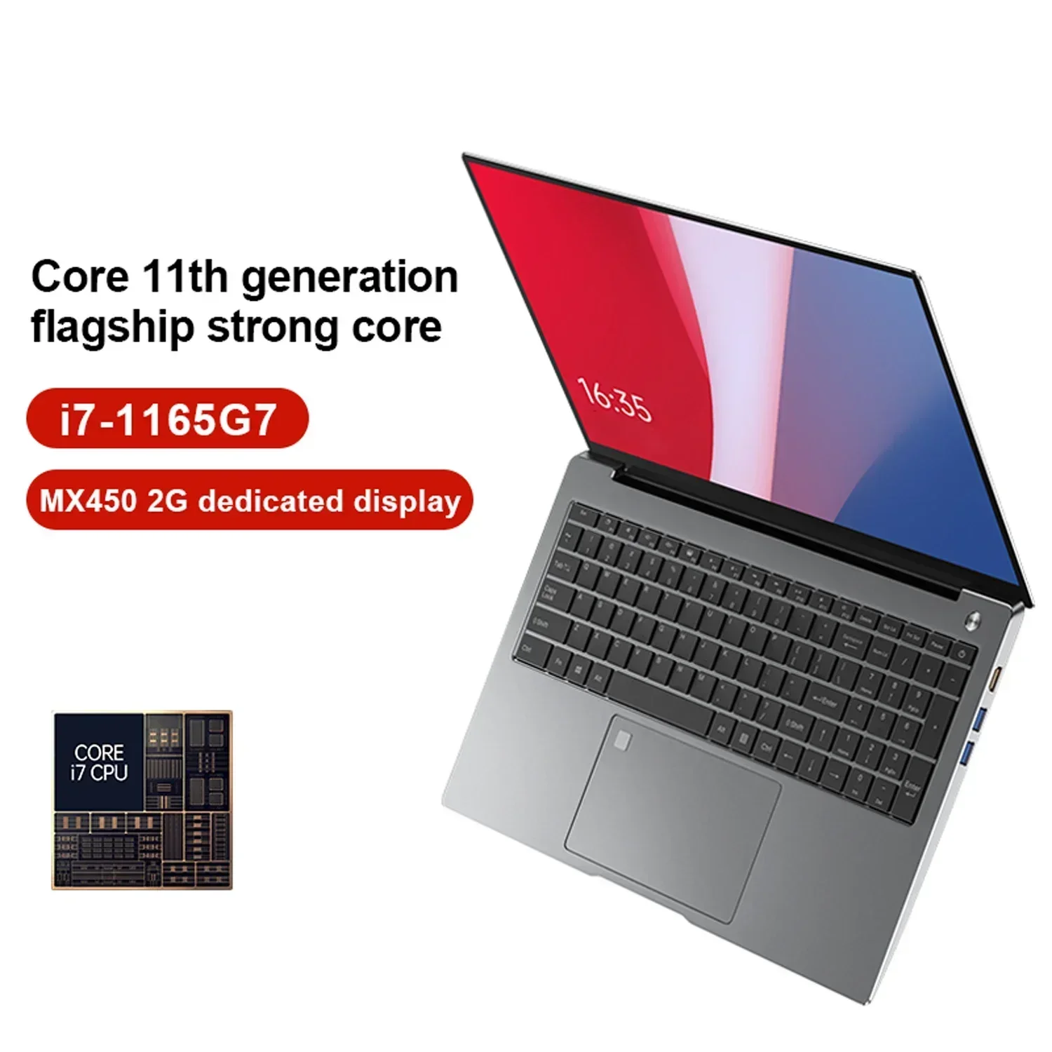 

YEPO New Global Edition Laptop Intel Core i7 Win11 15.6-inch HD Screen MX450 2G Independent Graphics Card 0.3 Fingerprint Unlock