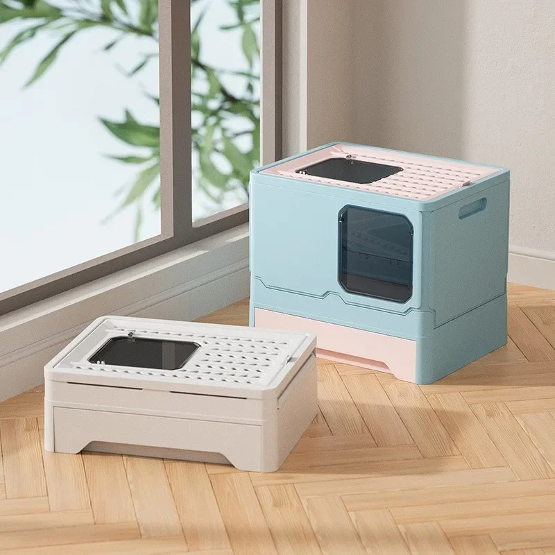 Convenient Folding Sandbox Cat Fully Enclosed Cat Bedpans Bottom Drawer Toilet Tray for Cat Hollow-out Pedal Litter Cat Box
Convenient Folding Sandbox Cat Fully Enclosed Cat Bedpans Bottom Drawer Toilet Tray for Cat Hollow-out Pedal Litter Cat Box