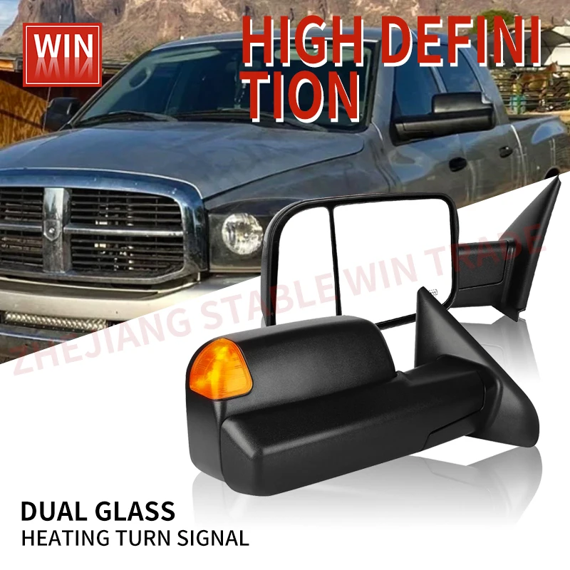 

Pair Set Power Heated Turn Signal Tow Mirrors for Dodge RAM 1500 2002-2008 RAM 2500 RAM 3500 2003-2009 Side Rearview Mirror