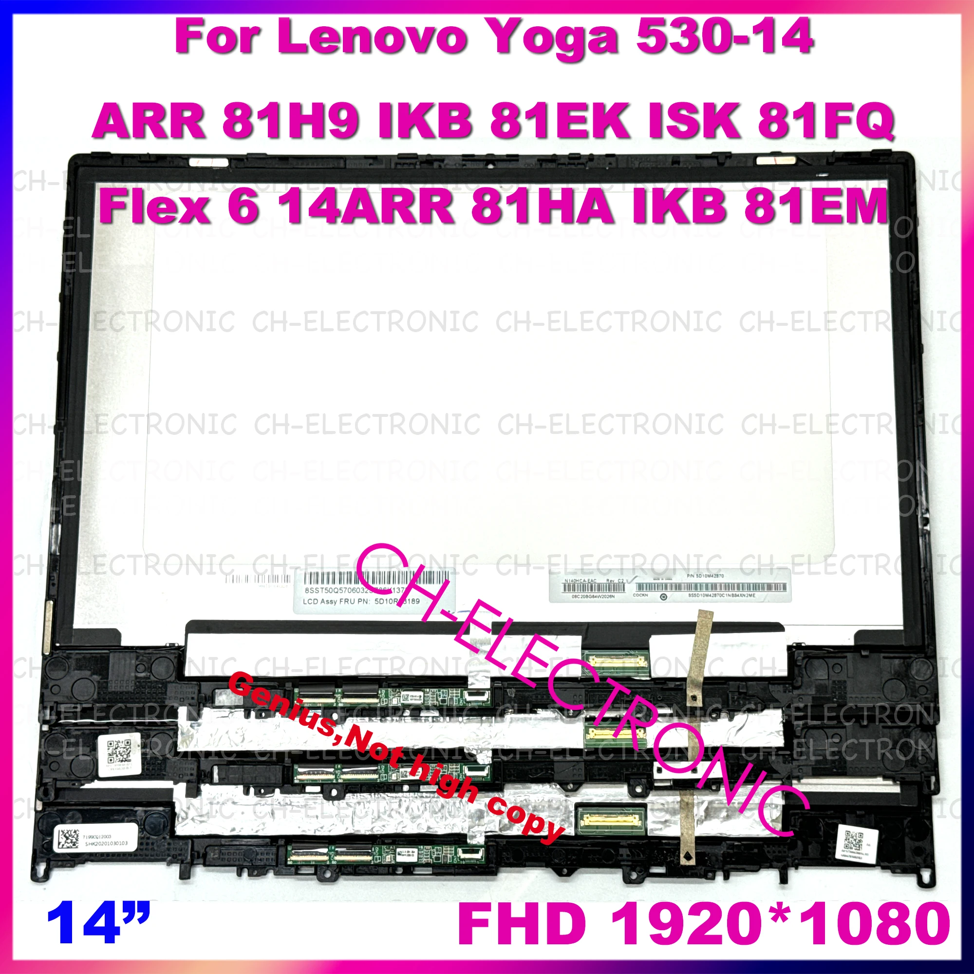 

14-дюймовый FHD-экран для Lenovo Yoga 530-14ARR Yoga 530 14IKB 81HA IKB 81EM, сменный сенсорный ЖК-экран в сборе 5D10R03189