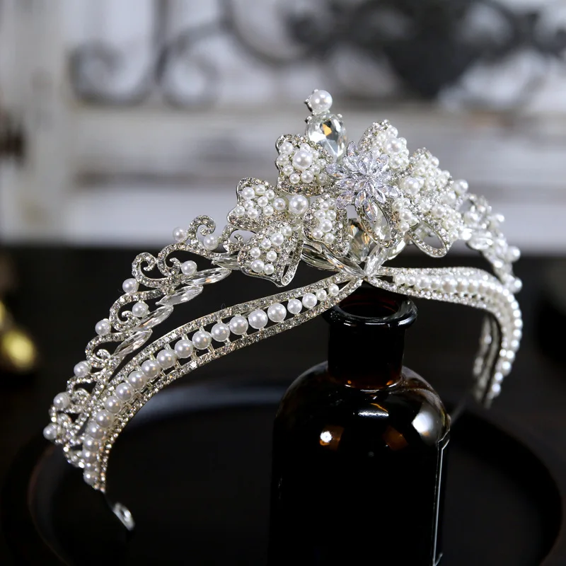 

Crystal Tiaras For Bride Wedding Headdress Luxury Bridal Headbands Crown Tiara For Women Pageant Party Hair Jewelry Accessories