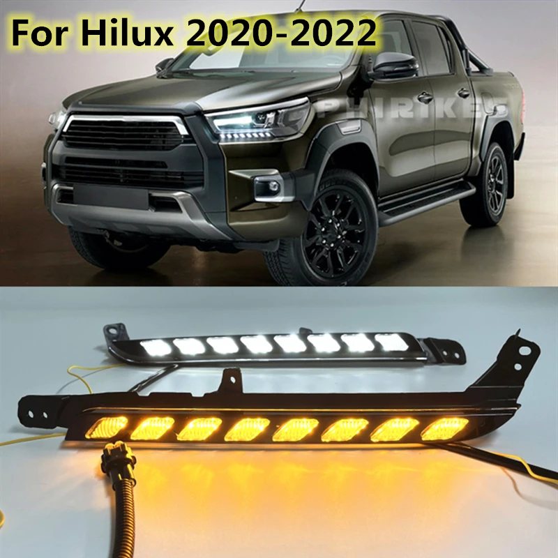 1Pair Car LED Headlight Daytime Running Light For Toyota Hilux Revo Rocco 2020 2021 Turn Yellow Signal DRL Daylight
1Pair Car LED Headlight Daytime Running Light For Toyota Hilux Revo Rocco 2020 2021 Turn Yellow Signal DRL Daylight