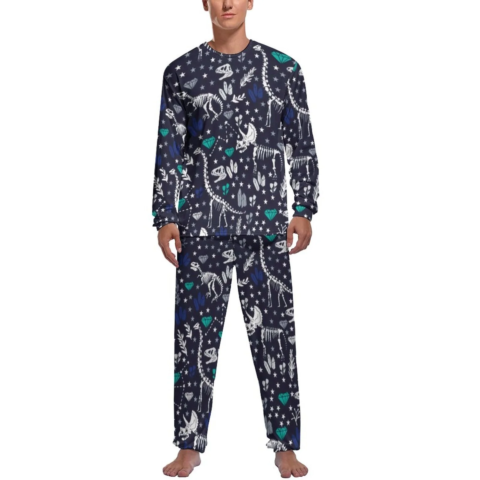 Cute Dinosaurs Pajamas Spring 2 Pieces Blue Dinosaur Skeletons Lover Fashion Pajamas Set Long Slves Casual Pattern Slpwear
Cute Dinosaurs Pajamas Spring 2 Pieces Blue Dinosaur Skeletons Lover Fashion Pajamas Set Long Slves Casual Pattern Slpwear