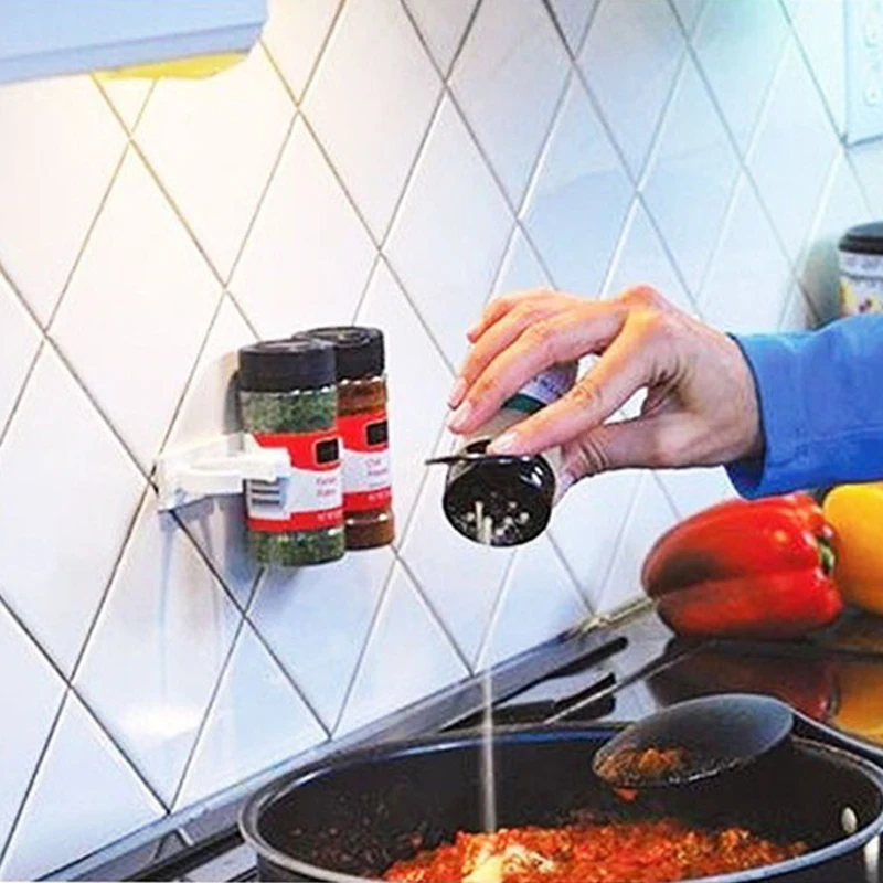 1-4 Layers Spice Rack Organizer Wall Cabinet Door Hanging Spice Jars Clip Hooks Set Storage Holder Gripper Kitchen Accessories 1-4 Layers Spice Rack Organizer Wall Cabinet Door Hanging Spice Jars Clip Hooks Set Storage Holder Gripper Kitchen Accessories