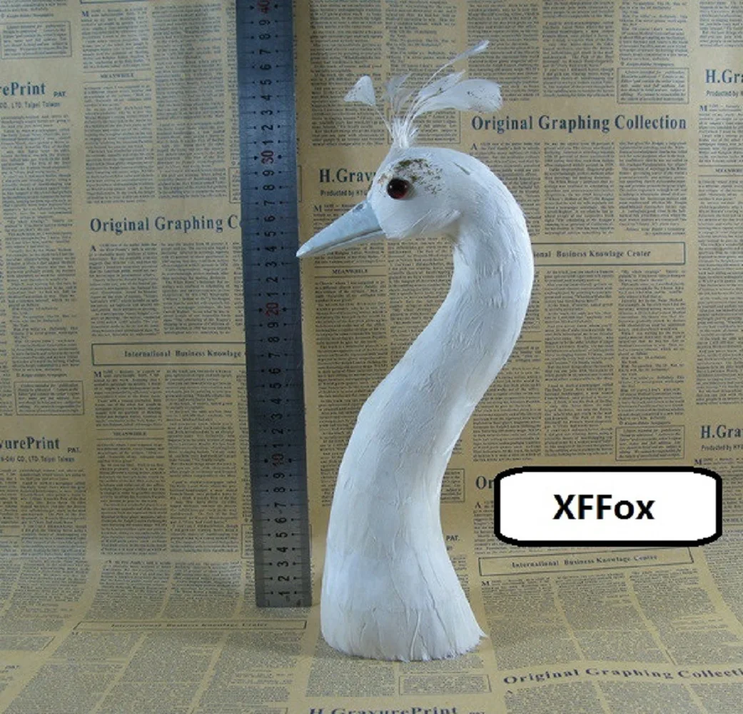 

new simulation white peacock head model foam&feather real life peacock bird head gift about 35cm xf0984