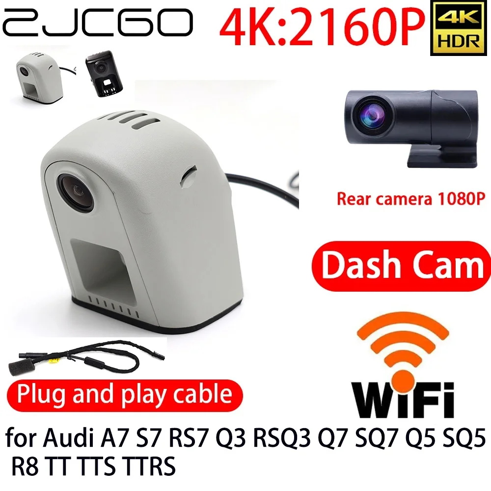 

ZJCGO 4K Car DVR Dash Cam Wifi Front Rear Camera 24h Monitor for Audi A1 A3 S3 RS3 A4 S4 RS4 A5 S5 RS5 A6 S6 RS6 A8 S8