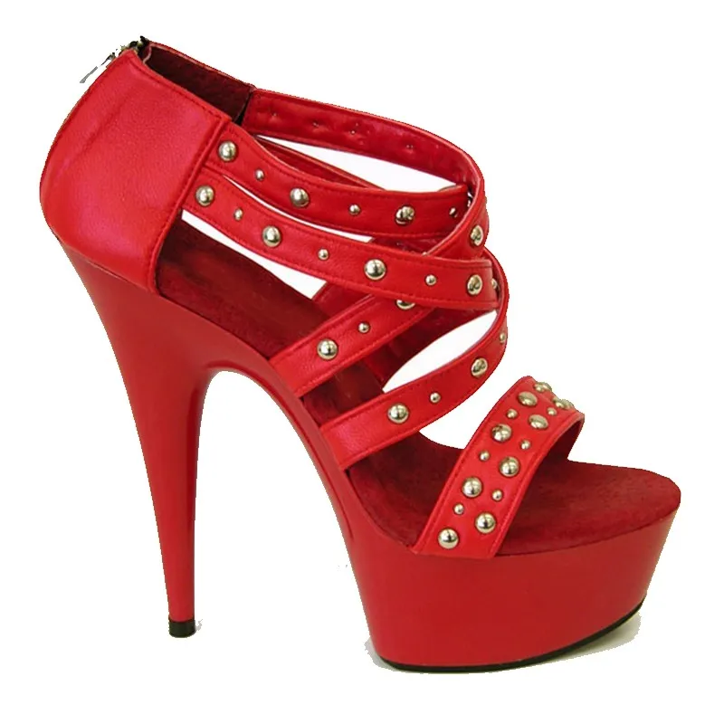 

15cm Fashion Rivet High Heels Women's High Heels Platform Shoes, Model/Wedding dance shoes