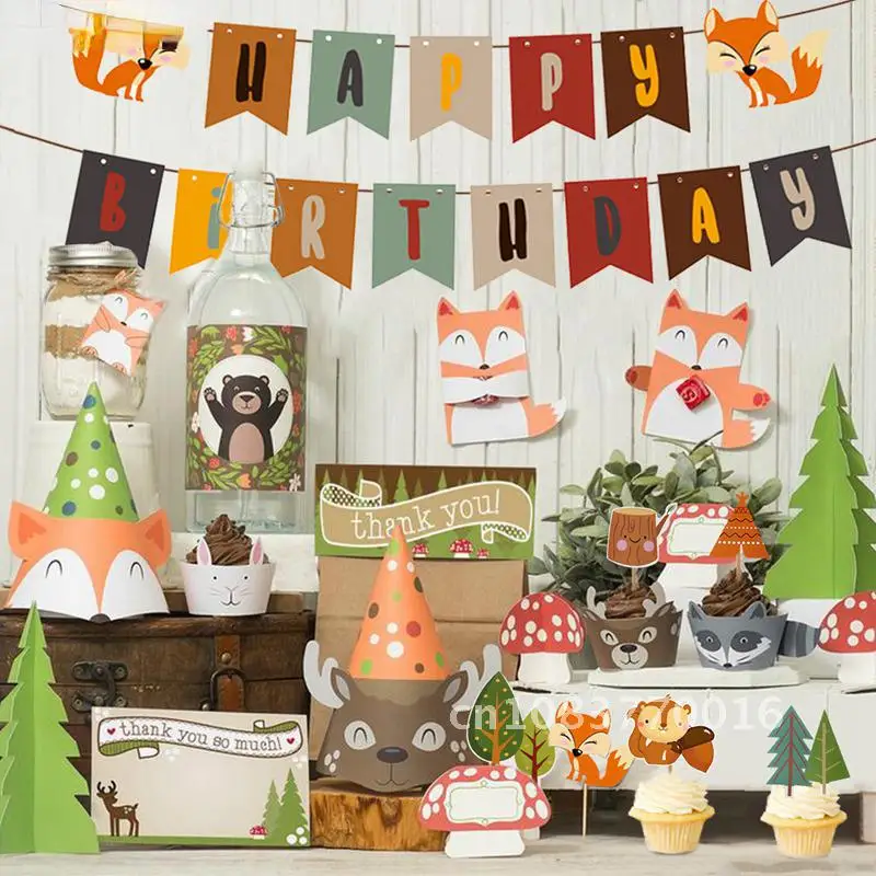Woodland Animal Tableware Jungle Safari Party Decoration Happy 1st Birthday Party Supplies Jungle Animals Kids Baby Shower Decor
Woodland Animal Tableware Jungle Safari Party Decoration Happy 1st Birthday Party Supplies Jungle Animals Kids Baby Shower Decor