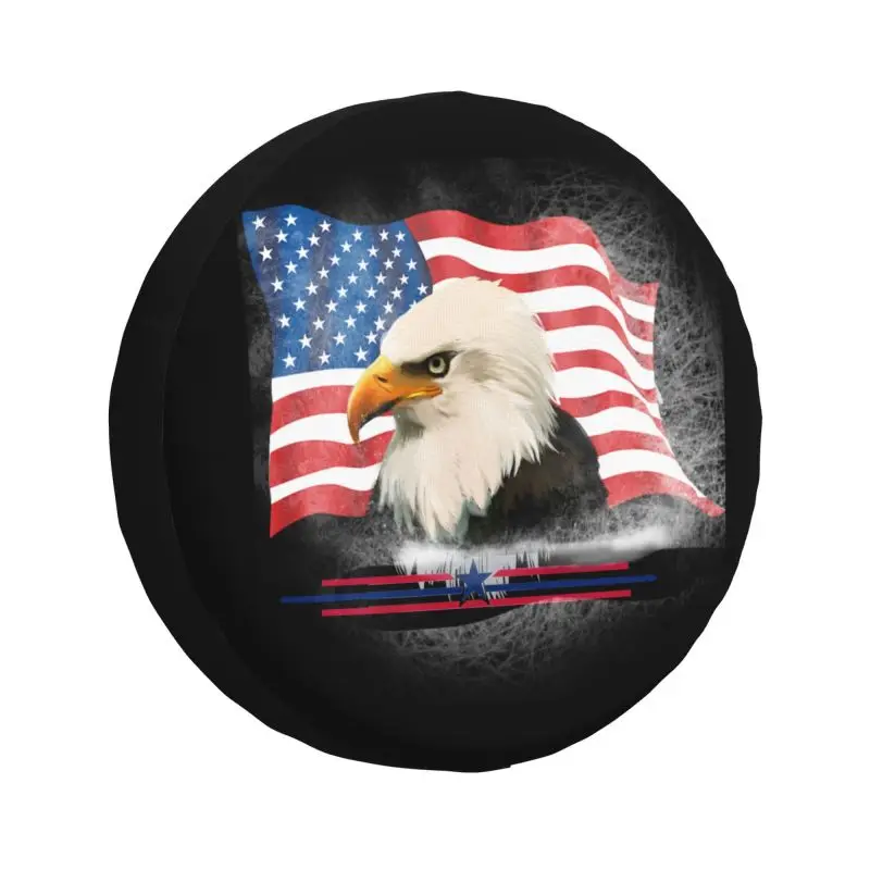 

USA Flag American Patriotic Eagle Spare Wheel Tire Cover for Grand Cherokee Jeep RV SUV 4WD 4x4 Vehicle Accessories 14" 15" 16"