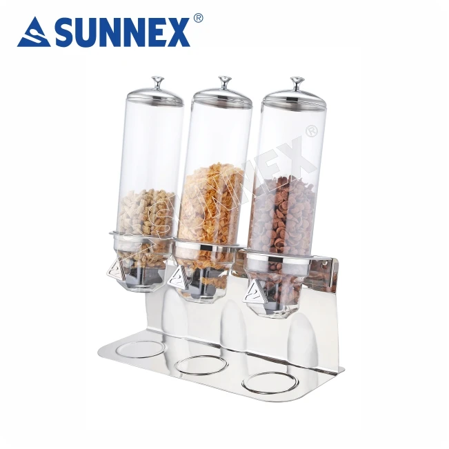 Sunnex Wholesale Bufffet Equipment 4ltr x 3 Stainless Steel Cereal Dispenser and Dry Food Dispenser
Sunnex Wholesale Bufffet Equipment 4ltr x 3 Stainless Steel Cereal Dispenser and Dry Food Dispenser