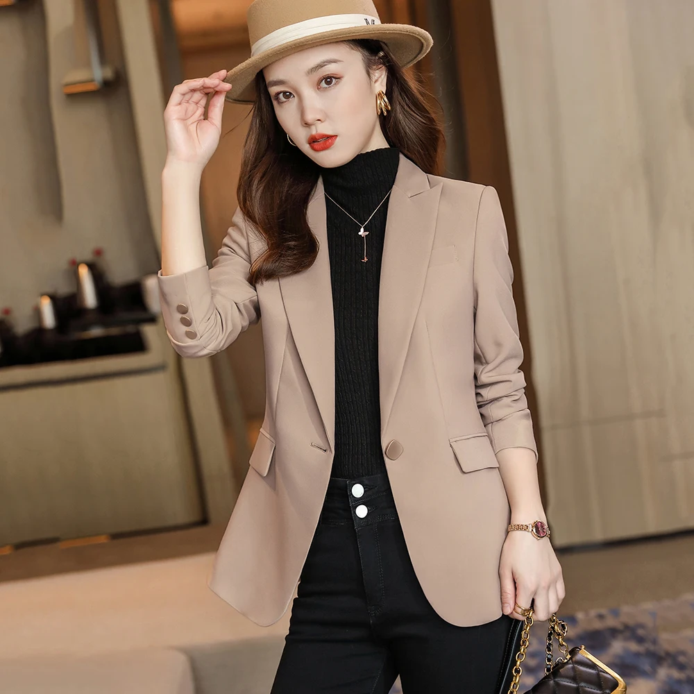 Women Formal Suit Blazer High Quality New Arrival Fall Winter Black Beige Coffee Khaki Single Button Slim Coatcommuting Jackets
Women Formal Suit Blazer High Quality New Arrival Fall Winter Black Beige Coffee Khaki Single Button Slim Coatcommuting Jackets