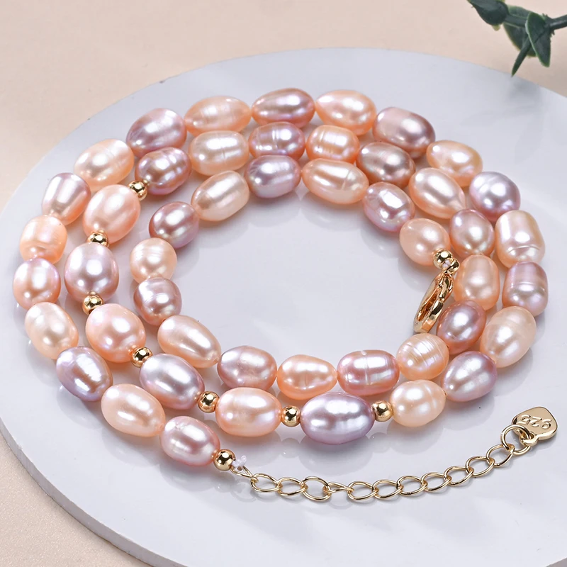 6-7mm Rice Shape Freshwater White Pink Purple Mixed Color Pearl Necklace 925 Sterling Silver Jewelry for Women Girls 10 Mallzona S0e91102864e54f999a3d2d6bf430cf65Q 6-7mm Rice Shape Freshwater White Pink Purple Mixed Color Pearl Necklace 925 Sterling Silver Jewelry for Women Girls Mallzona