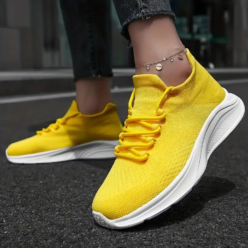 Women's Knit Low Top Running Shoes, Lightweight Lace Up Solid Color Sports Shoes, Casual Walking & Tennis Sneakers
Women's Knit Low Top Running Shoes, Lightweight Lace Up Solid Color Sports Shoes, Casual Walking & Tennis Sneakers
