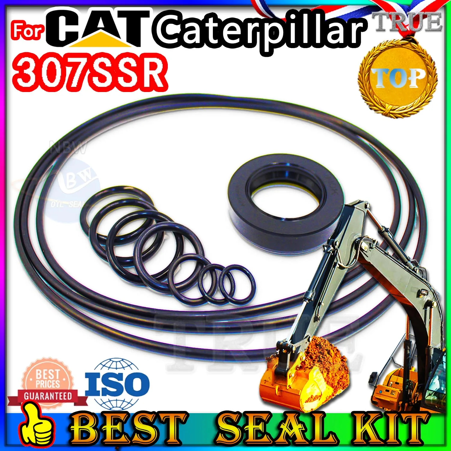 

For Caterpillar 307SSR Oil Seal Repair Kit CAT Boom Arm Bucket Excavator Hydraulic Cylinder Gear Center Joint Gasket Nitrile