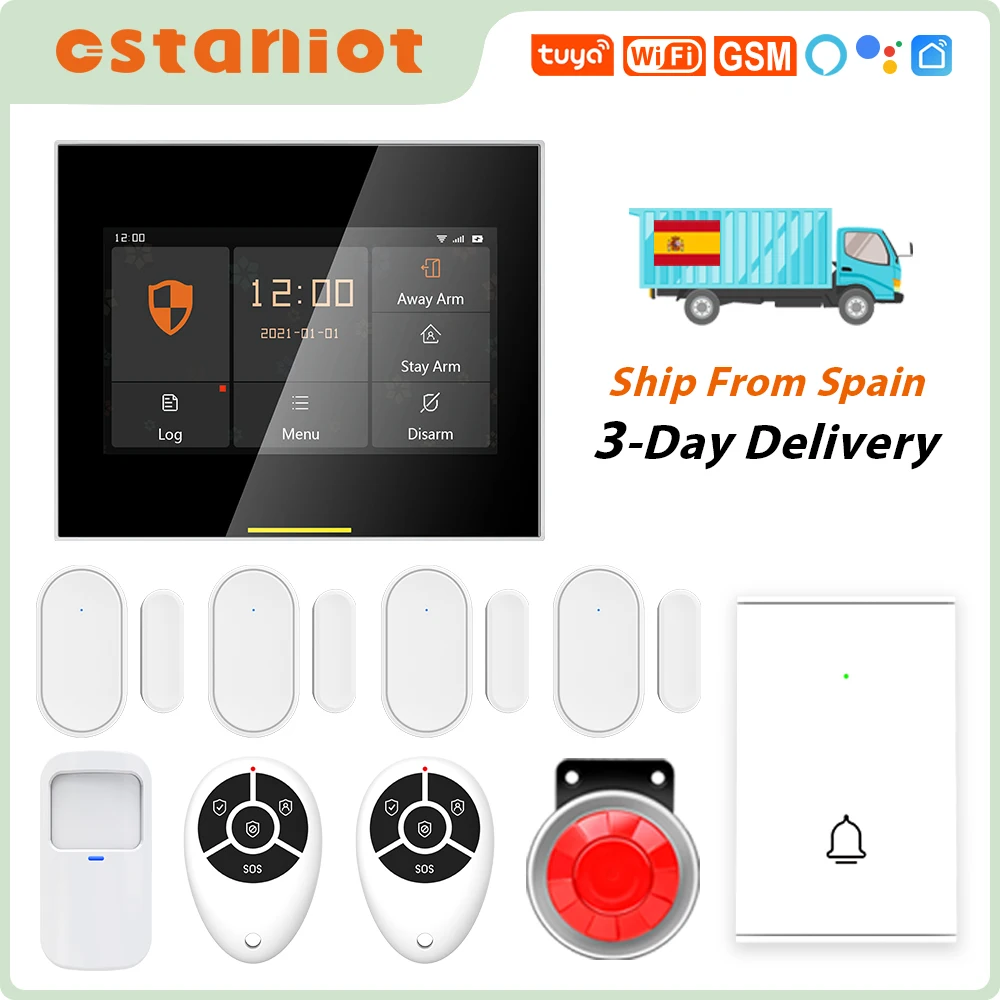 Wireless GSM WIFI Home Security Alarm System Doodbell Burglar Alarm kit Anti-Fingerprint screen Support OTA online upgrade
Wireless GSM WIFI Home Security Alarm System Doodbell Burglar Alarm kit Anti-Fingerprint screen Support OTA online upgrade