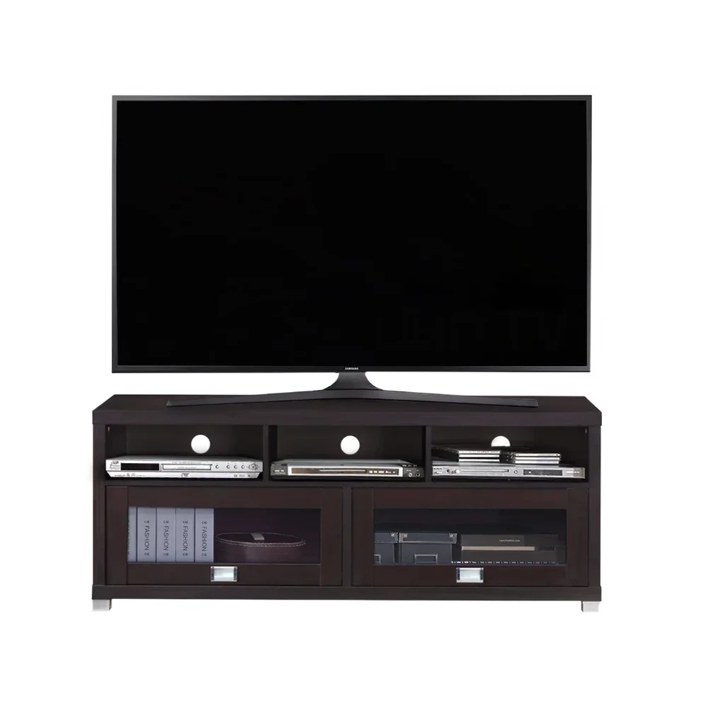 

58" Durbin TV Stand for TVs up to 75", Espresso/Black/Gray