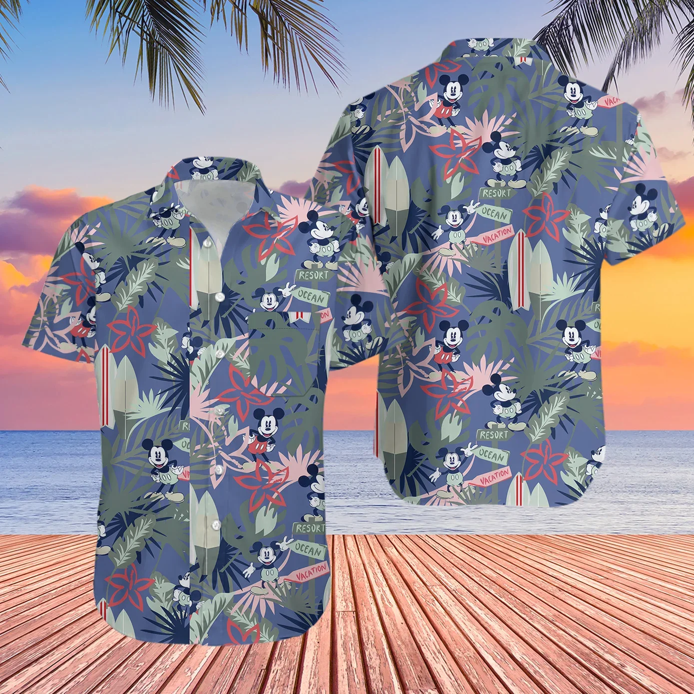 

Disney Mickey Mouse Hawaiian Shirt,Summer Beach Trip Family Hawaiian Shirt, Aloha Hawaiian Beach Shirt