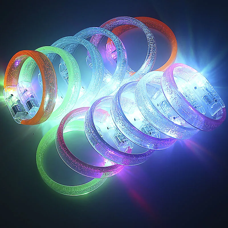 

120Pcs/Lot Led Wedding Favors Direct Sale Led Multi Color Bubble Flashing Light Up Glow Fashion Rave Party Bracelet Bangle
