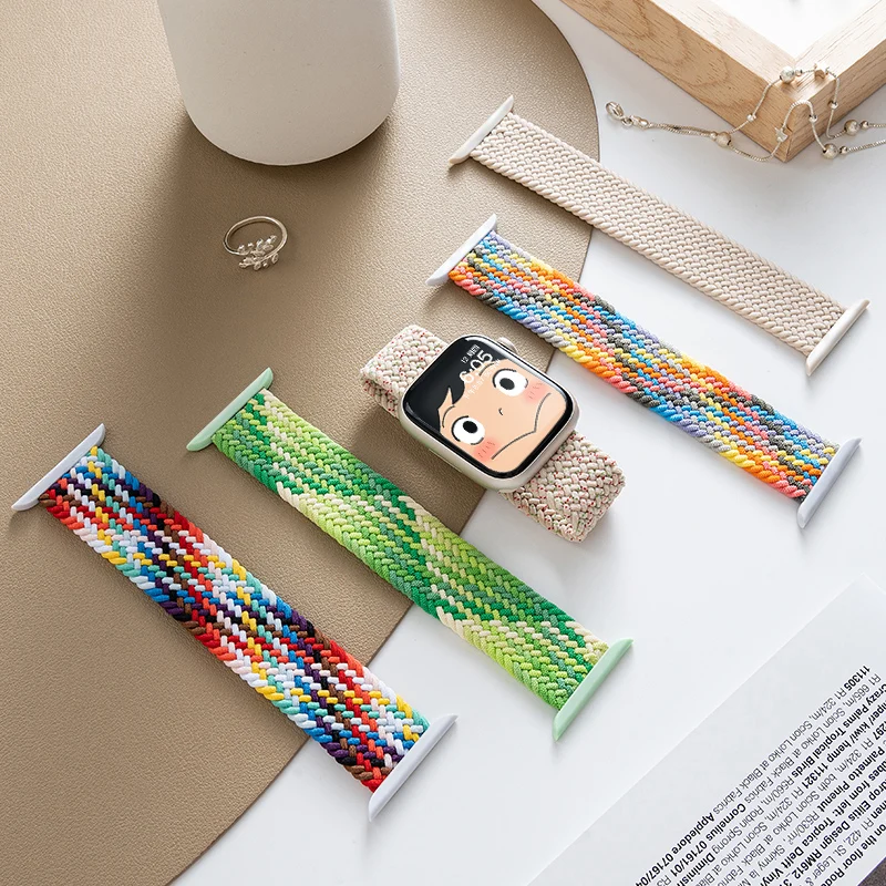 

Плетеный нейлоновый ремешок Solo Loop для Apple Watch Band Ultra, браслет для iWatch Series 8 7 6 SE 5 4 3 s9, 49 мм 45 мм 44 мм 40 мм 38 мм 42 мм