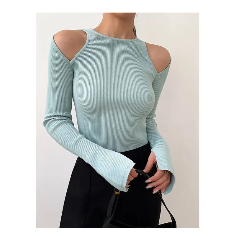 Women's Spring Autumn New Fashion Elegant Solid Color Round Neck Off Shoulder Style Versatile Long Sleeve Slim Fit Knitted Tops
Women's Spring Autumn New Fashion Elegant Solid Color Round Neck Off Shoulder Style Versatile Long Sleeve Slim Fit Knitted Tops