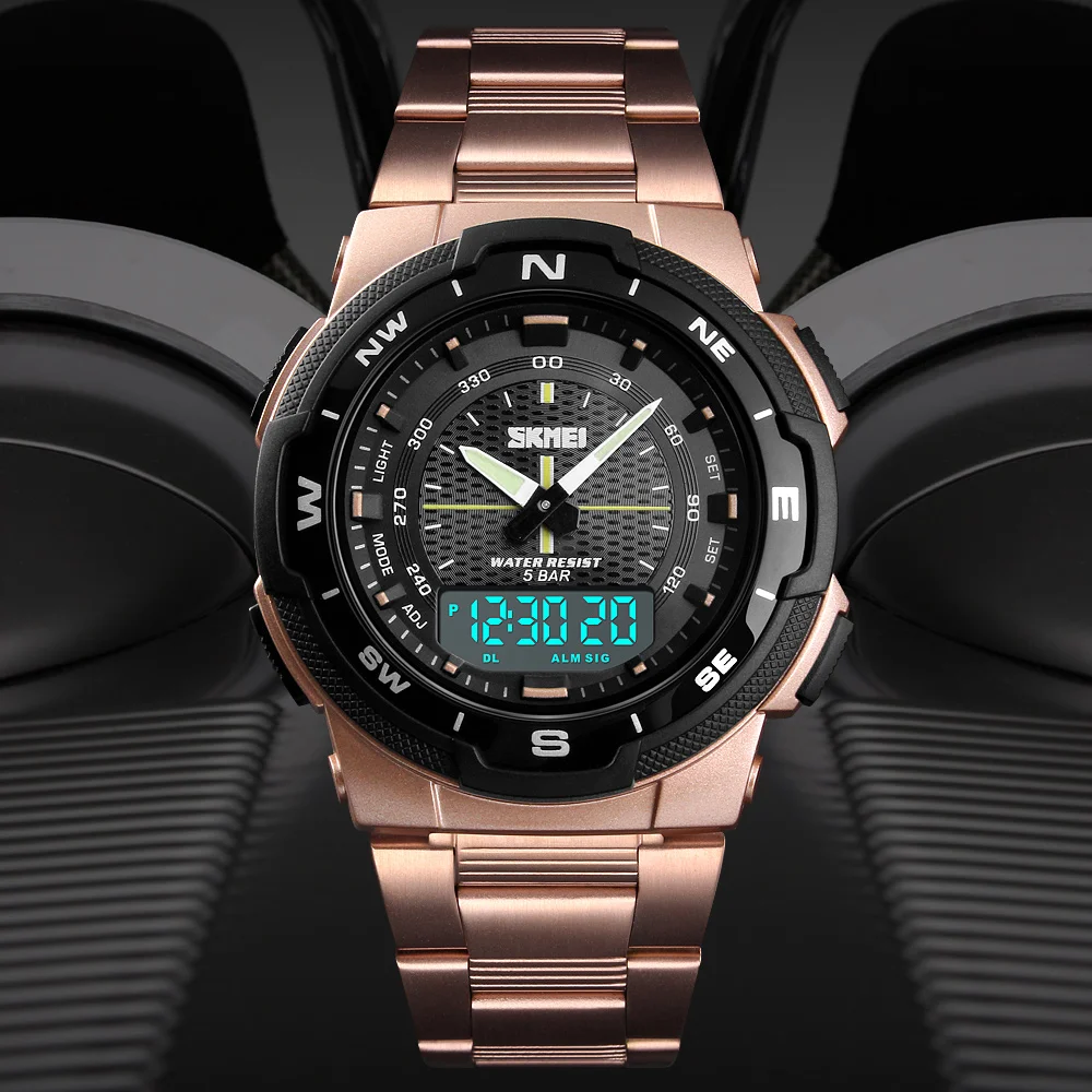 

SKMEI 1370 Men Fashion Sport Quartz Clock Luxury Full Steel Business Mens Watches Waterproof Watch Relogio Masculino Watch