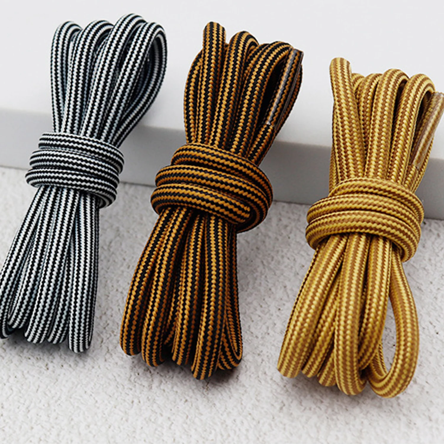 

1 Pair 120cm Bold Round Shoe Laces Shoe Strings 0.5cm Width Solid Elastic Sneakers Canvas Thick Hemp Rope Sport Shoelaces