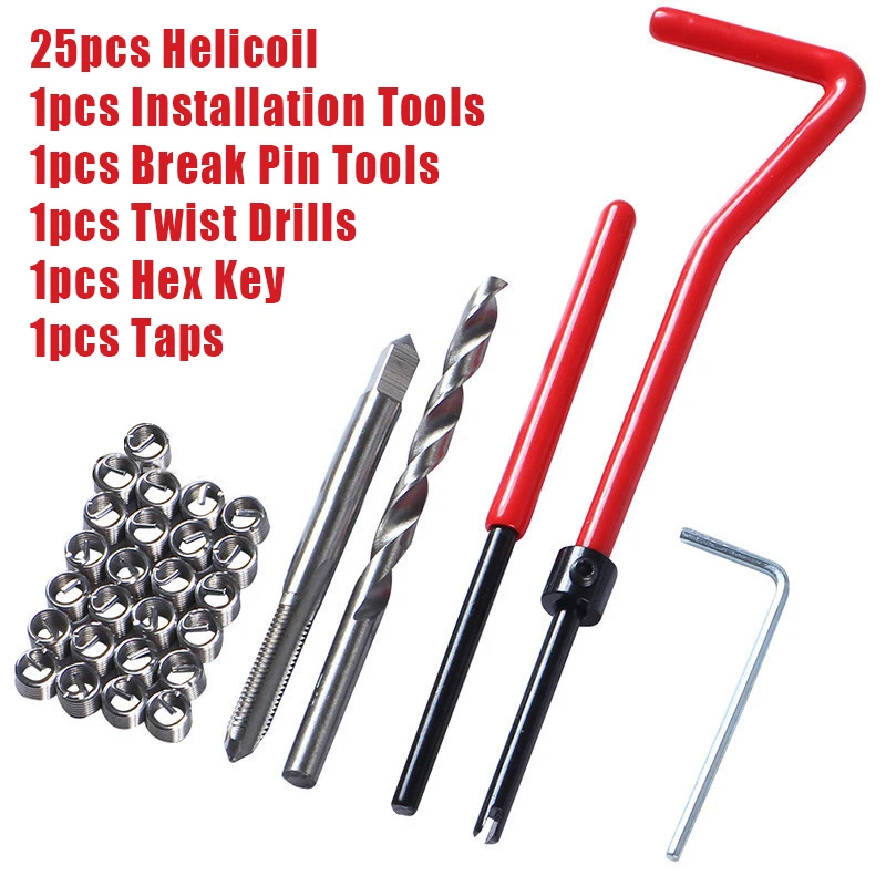 30pcs Metric Thread Repair Kit M5 M6 M8 Screw Thread Inserts for Restoring Damaged Threads Repair Tools Tapping Sleeve
30pcs Metric Thread Repair Kit M5 M6 M8 Screw Thread Inserts for Restoring Damaged Threads Repair Tools Tapping Sleeve
