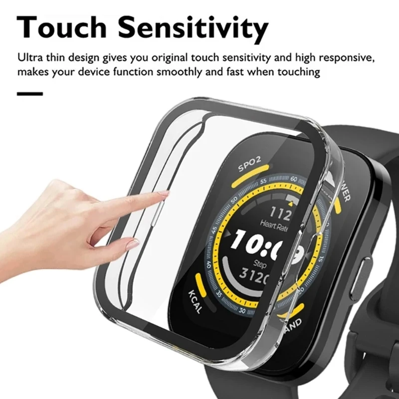 

PC Case with Tempered Glass Film for Amazfit Bip 5 Wristwatch Cover Smartwatch OR Half Coverage Housing Shell Screen Protector