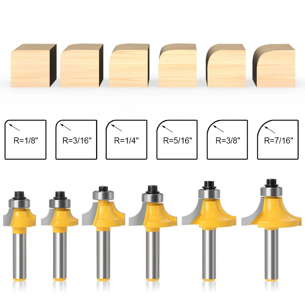 1PC 8MM Shank Milling Cutter Wood Carving Corner Round Over Router Bit with Bearing Milling Cutter Wood Tool Tungsten Carbide
1PC 8MM Shank Milling Cutter Wood Carving Corner Round Over Router Bit with Bearing Milling Cutter Wood Tool Tungsten Carbide